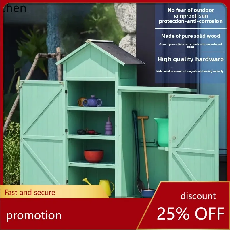 ZML Outdoor Tool Room Waterproof Sunscreen Garden Balcony Locker Storage Cabinet Courtyard Storage Box