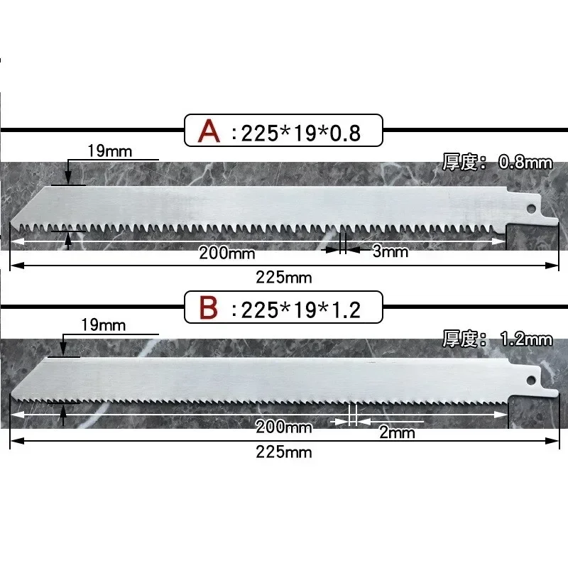 Stainless Steel Reciprocating Saw Blade Saber Saw For Fast Cutting Wood Metal Frozen-Meat/Bone 225mm/300mm/400mm