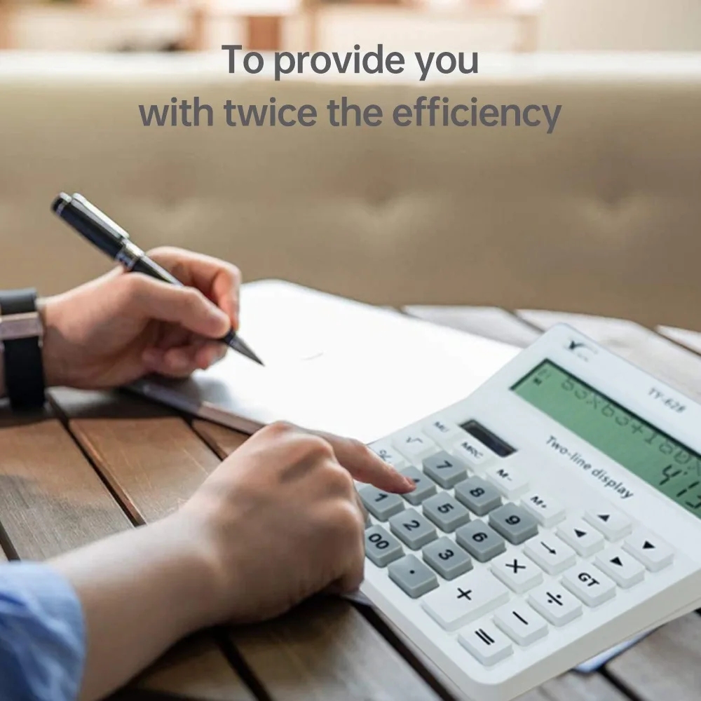 ABS Desktop Calculator Big Button 12 Digit Basic Calculator Battery Operated Solar Power 4 Function Calculator For Accountant