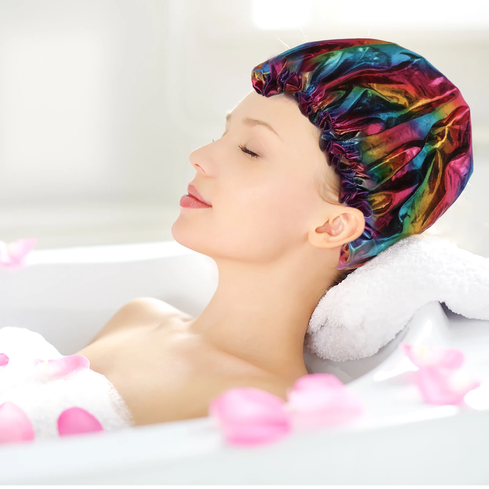 

Satin Sleep Women Chemotherapy Salon Perm Caps Hair Salon Perm Cap Bathing Hair Loss Patients
