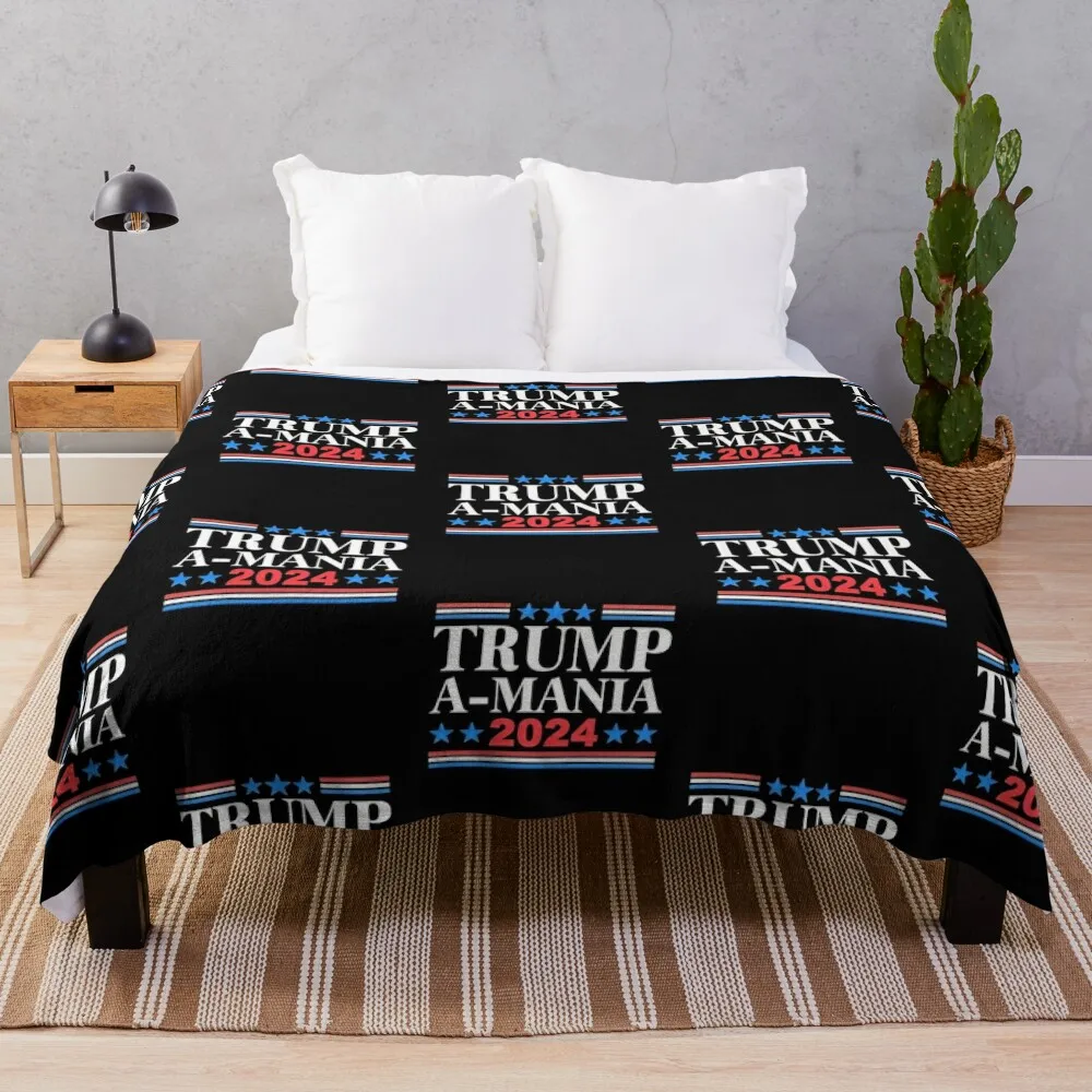 Trump-A-Mania 2024 Real America Throw Blanket Kid'S funny gift Custom Blankets