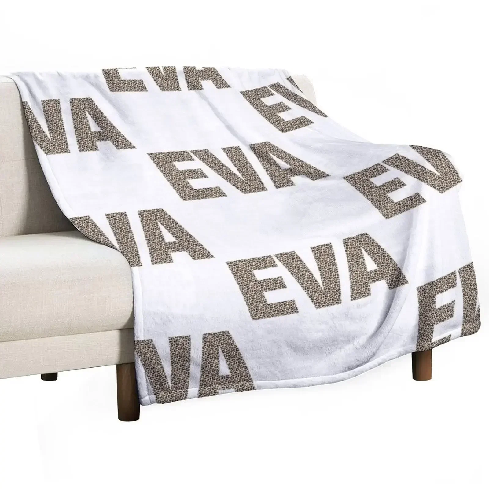 Eva name leopard pattern my name is Eva gift birthday holiday anniversary Essential Inspiration Joy Mood Funny Throw Blanket