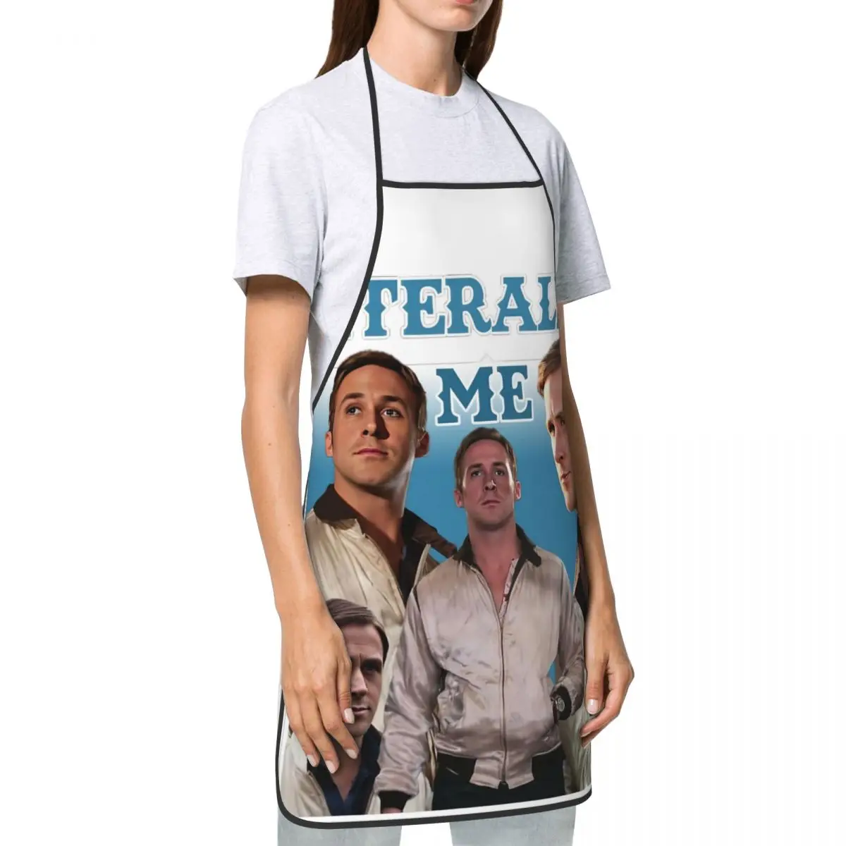 Retro Literally Me Apron Oil & Water Resistant Adjustable Tie Ryan Gosling Bootleg Cooking Kitchen Apron for Men Women Chef Gift