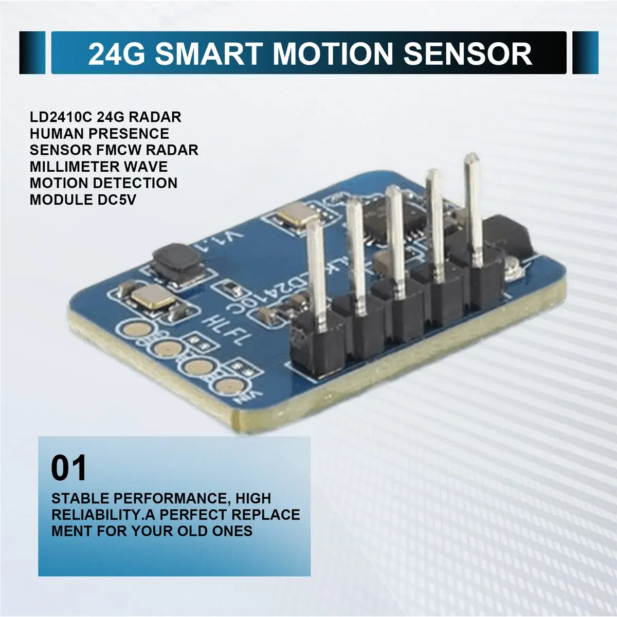 A10I LD2410C 24G Radar Human Presence Sensor FMCW Radar Millimeter Wave Motion Detection Module DC5V