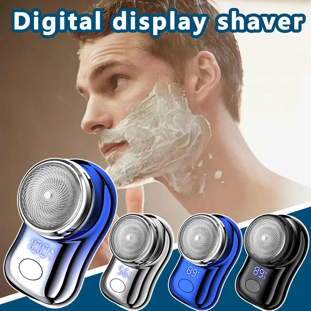 Mini Electric Shaver for Men Portable Beard Knife Type-C Charging Shavers Face Body Razor with Digital Power Display R3H4