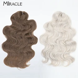 MIRACLE Body Wave Braiding Hair Extensions 24 Inch Crochet Braid Hair Ginger Blonde Long Wavy Synthetic Fake Hair Weaves