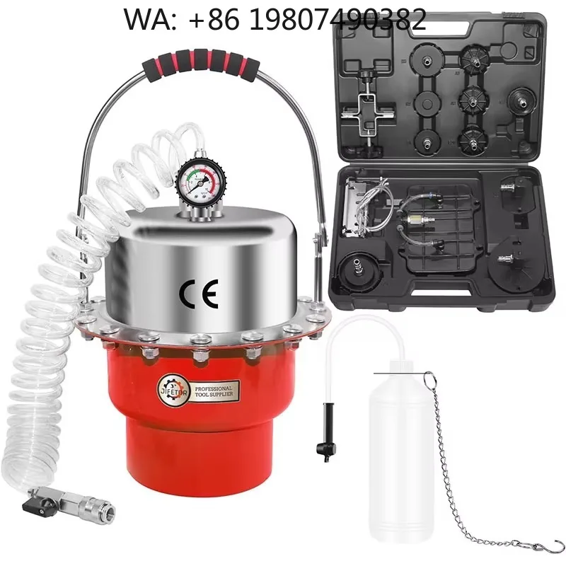 Five Litre Pneumatic Brake and Clutch Pressure Bleeder Kit Air Powered Fluid Bleeding Tool Set with Bleed