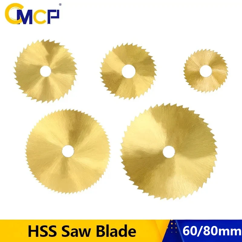 CMCP HSS M2 Saw Blade 60/80mm 72T Titanium Coated Mini Saw Cutter for Rotary Tools Wood Metal Cutting Disc Circular Saw Blade