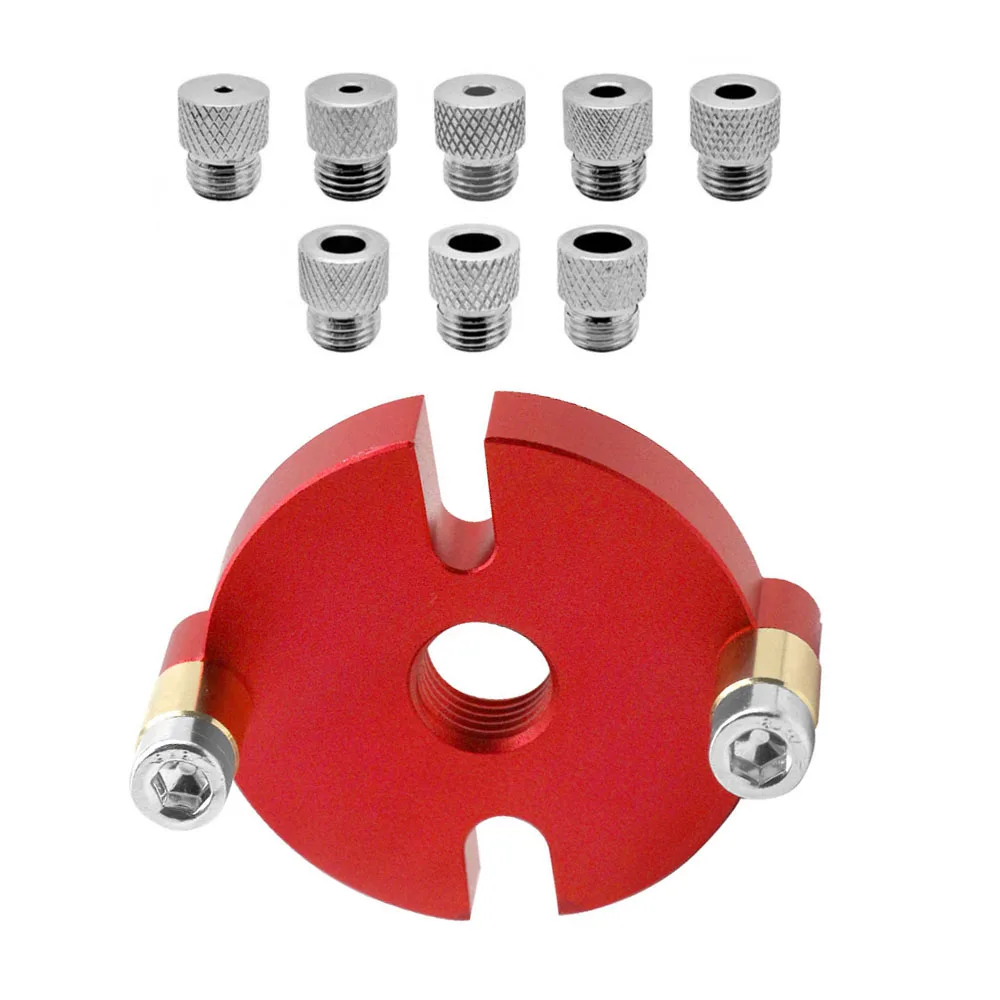 

Wood Dowel Jig Kit for Vertical Drilling 8 Sizes Drill Bushings Aluminum Alloy Construction for Woodworking Projects