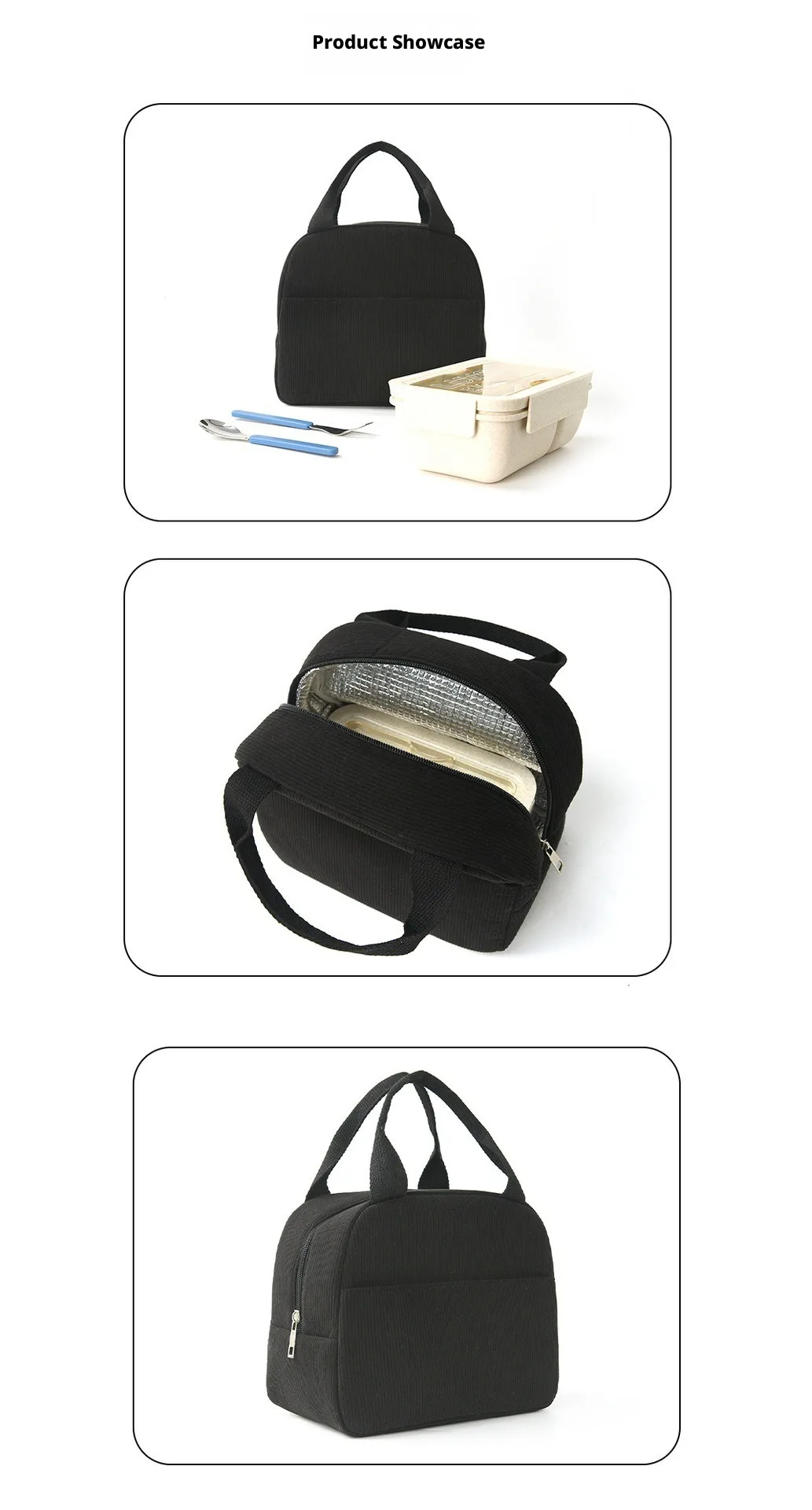 Tragbare Lunchtasche, isolierte Tasche, Lunchbox-Tasche, Lunchtasche mit Tragegurt, Lunchbox-Aufbewahrungstasche für Arbeit und Schule – Detail 5