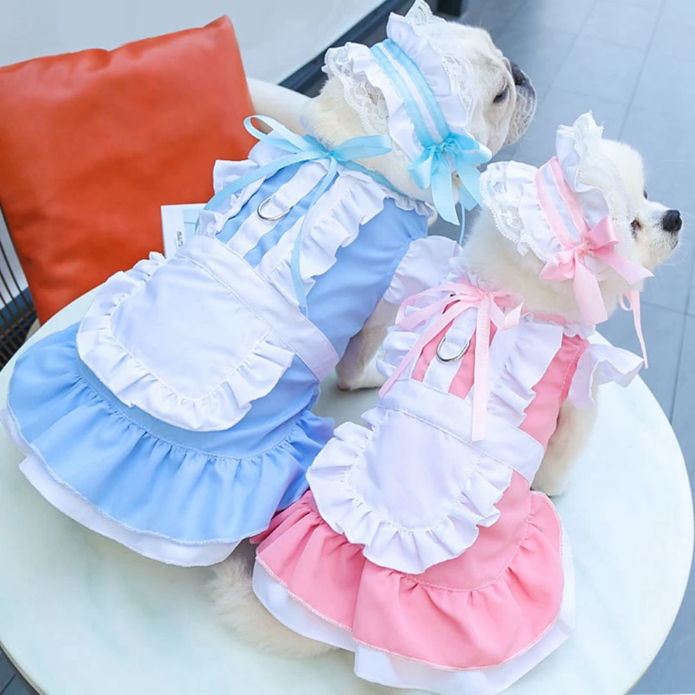 Spring Summer Pet Clothes Dog Maid Dress For Small Dogs Cat Skirt Summer Dog Wedding Dresses for Chihuahua Yorkies Pet Clothing