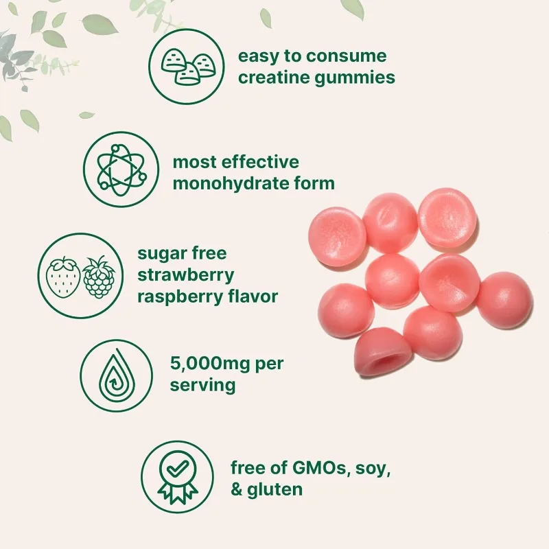 Creatine gummies 5000mg per serving, 60 gummies for muscle health support