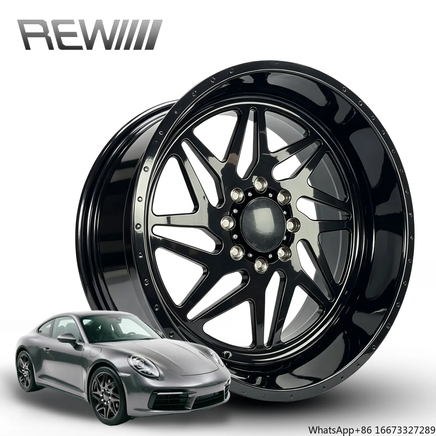 Black Wheels 20-26 Inch 6x139.7, Extra Deep Concave Large Hollow Spoke Rims, Dynamic Balanced All-Terrain Stable Driving Rim