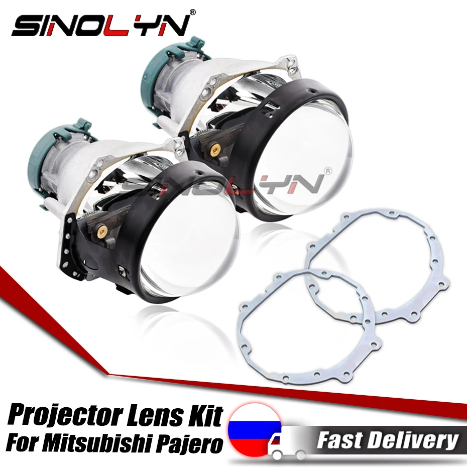 Sinolyn Bi-xenon Lens Kit For Mitsubishi Pajero Wagon Blue/HD For Hella 3R G5 D2S D2H HID Headlight Projector Lens Accessories