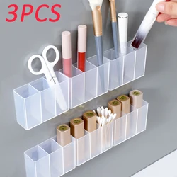 Wall-Mounted Mini Storage Box Transparent Plastic Lipstick Eyebrow Pencil Makeup Brush Holder Makeup Organizer Dresser Storage