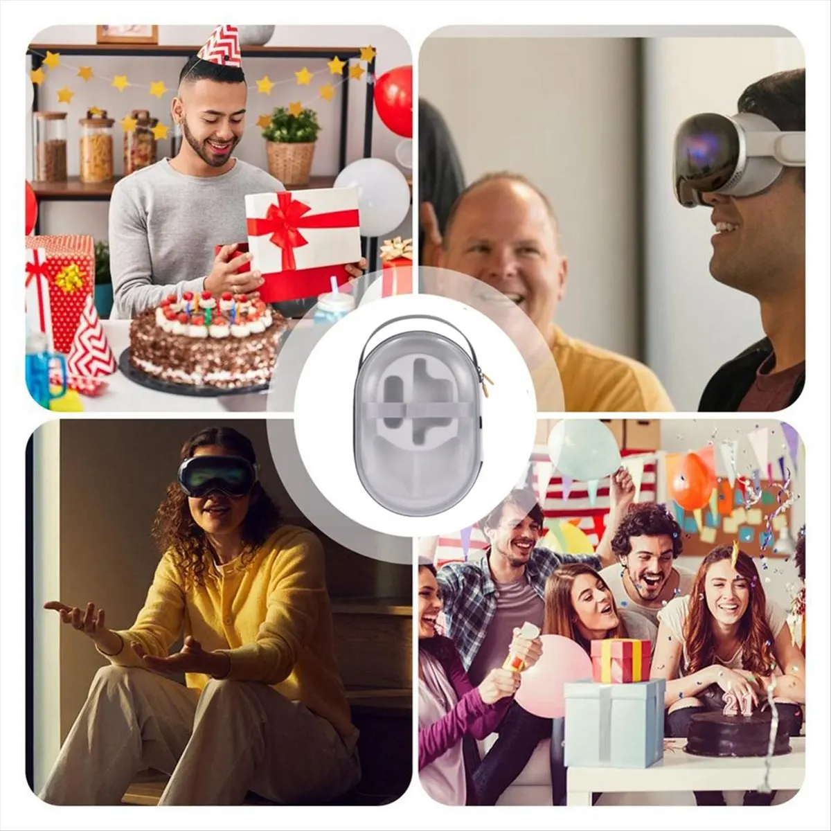 

AABFK для Vision Pro VR, сумка для хранения гарнитуры, прозрачный жесткий чехол для переноски, аксессуары для очков Vision Pro VR