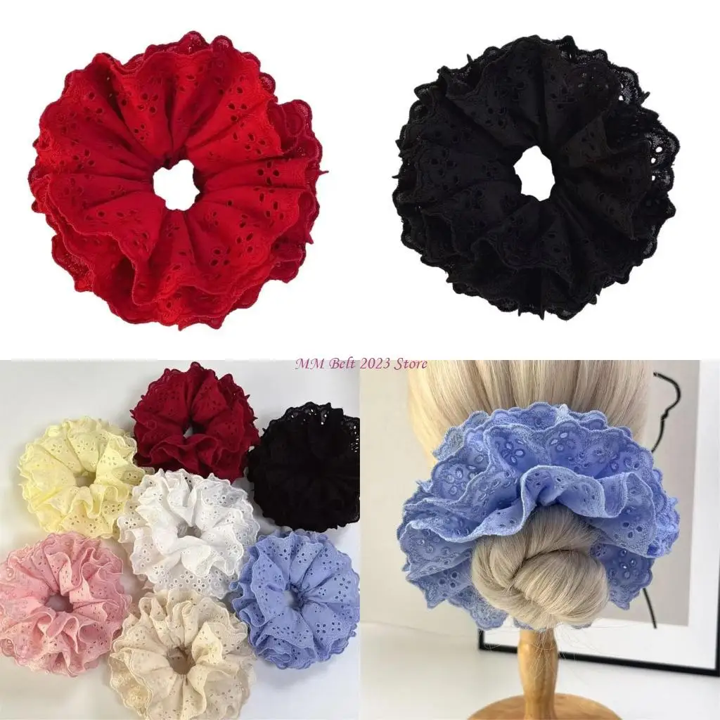 

49ME Aesthetic Hair Scrunchies Women Elastic Lace Hair Ties Wedding Party Headwear
