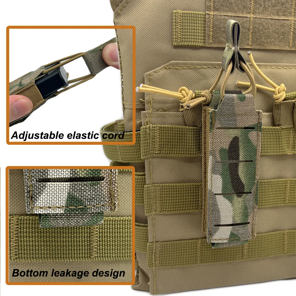 Tactical Pistol Magazine Pouch 9mm Extended Single Mag Pouch Molle Tool Flashlight Torch Holder Hunting Airsoft Accessories view 4