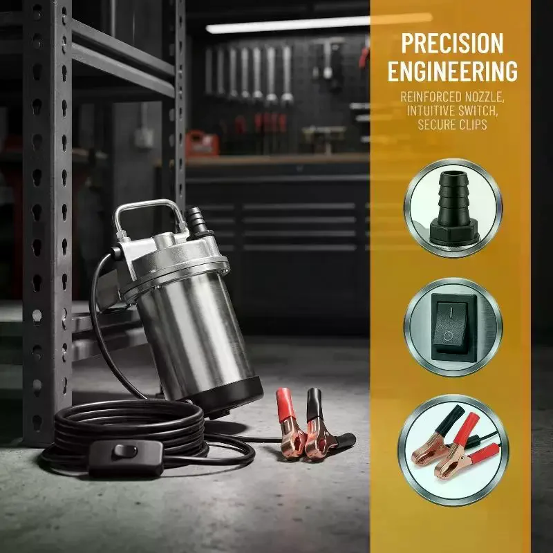 Electric Fuel Transfer Pump, Water And Oil Transfer Pump, Submersible Refueling Pump, 12V