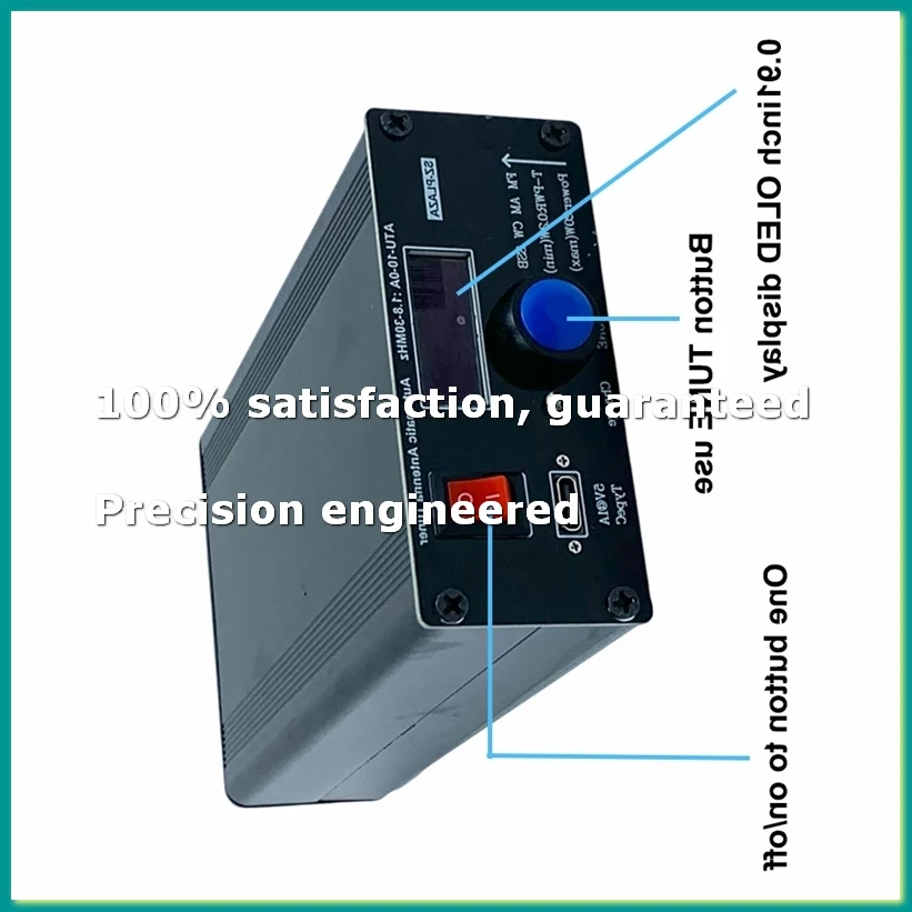 ATU-10-0A Shortwave Automatic Antenna Tuner 20W 1.8-30MHz Shortwave Power Meter with Type-C Cable Signal Receiving Parts-A86Z