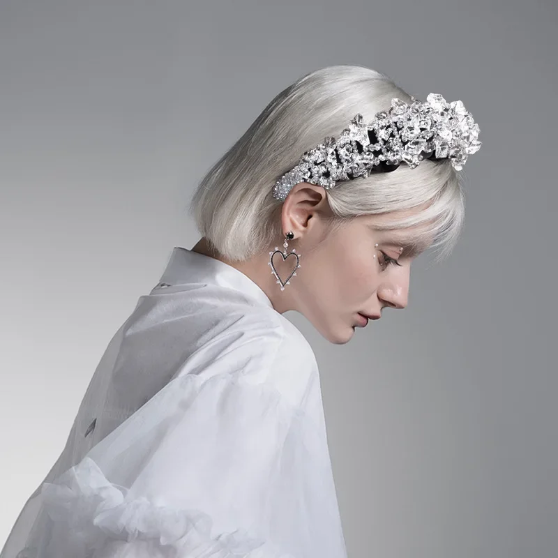 

New Ice Cubes Baroque Sparkly Padded Rhinestones Headbands Girls Hairbands Diamond Headwear Hair Accessories Women QH72