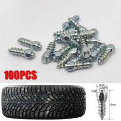 100 PCS Car Tires Studs Screw Snow Spikes Wheel Tyres Snow Chains Studs For Car Vehicle Truck Motorcycle Tires Winter Universal