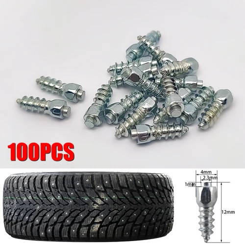 Imagen 1 del producto Clavos para neumáticos de coche, clavos de 100 piezas para cadenas de nieve, universales, para invierno