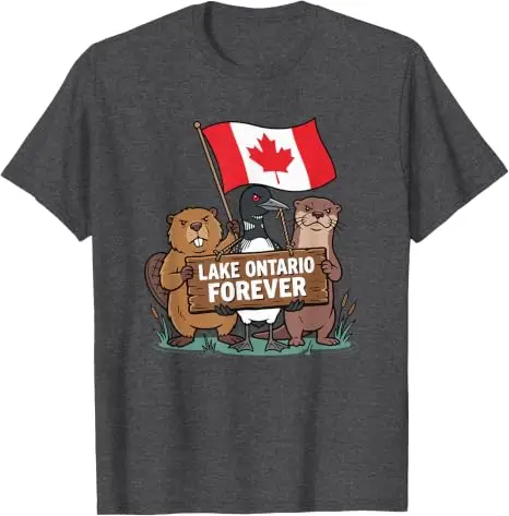 Lake Ontario Forever Otter Animals Flag Lustiges Anti-Lake-America T-Shirt Y2k Pro Lake Ontario Beaver Grafik-T-Shirt für Männer Jungen – Detail 13