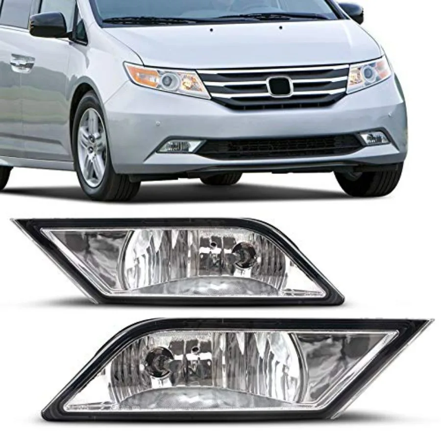 

Fog Lights Compatible with HONDA ODYSSEY 2011-2013 Fog Lamps Assembly Replacement Clear Lens OE Style H11 12V 55W