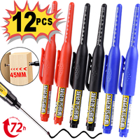 45mm Deep Hole Marker Pens Multi-purpose Long Head Carpenter Pen For Bathroom Woodworking Metal Waterproof Long Nib Marker Pens