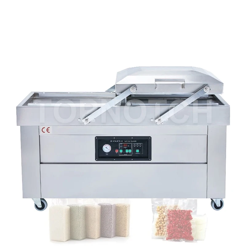 Fully Automatic Double Chamber Stewed Beef Meatball Vacuum Packing Sealing Machine