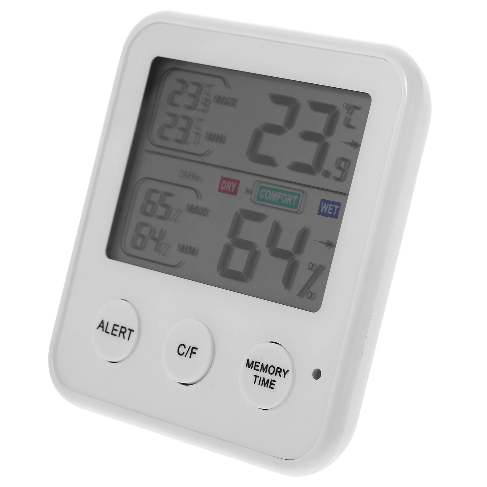 مقياس الرطوبة الرقمي لدرجة الحرارة مع شاشة LCD شفافة لغرفة النوم الكهربائية