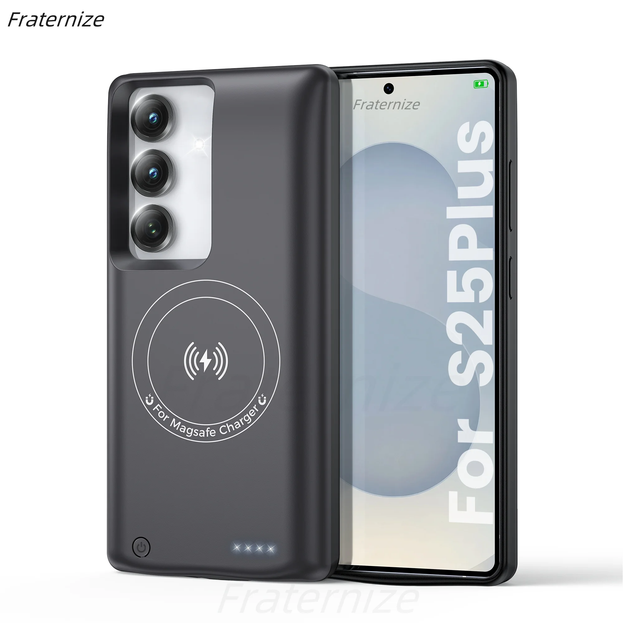 삼성 갤럭시 S25 플러스용 마그네틱 무선 배터리 충전 케이스, 휴대용 충전기 폰 케이스, 보조 배터리