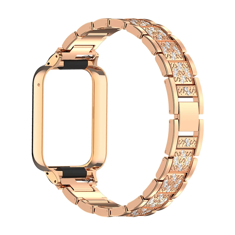 Pulseira caso protetor para xiaomi banda inteligente 9 pro diamante pulseira para xiaomi mi banda 9pro pulseira de metal capa protetora quadro