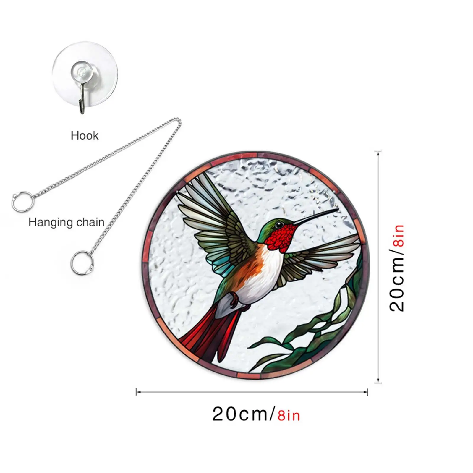 Acrylic Stained Glass Bird Hanging Panel for Window Decor Indoor Outdoor Home Office Wall Art Gift
