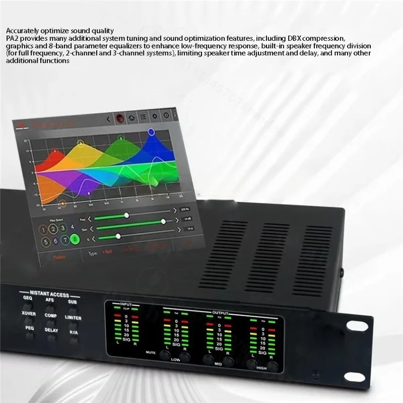 PA2 Professional Digital Audio Processor With 2 In And 6 Out Speakers For Professional Bar And Stage Performances And A Linear