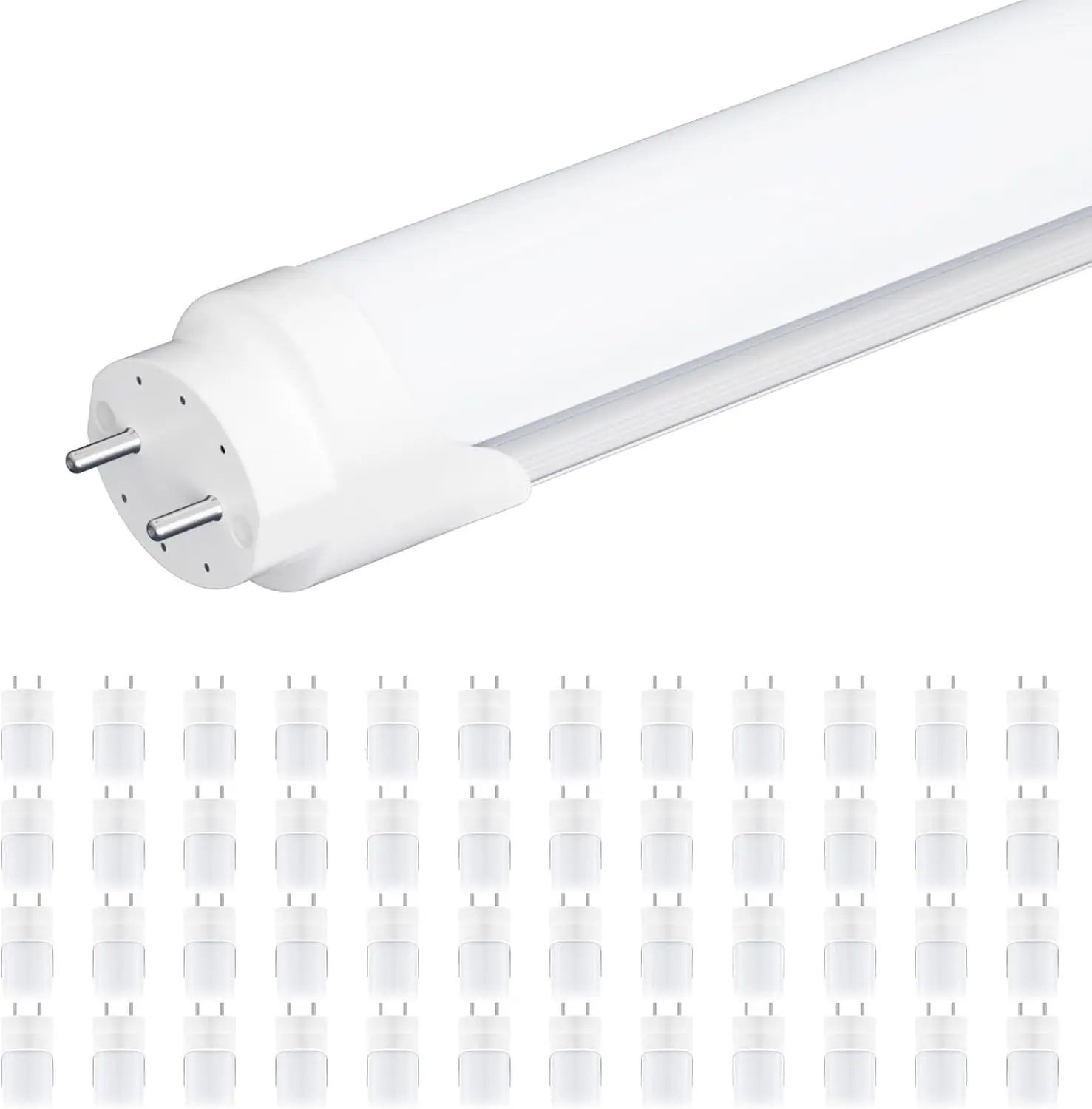 48-Pack T8 LED Bulbs 4 Foot, 18W 5000K Daylight, Dual-end, T8 T10 T12 LED Replacement for Fluorescent Tubes, 2 pin G13