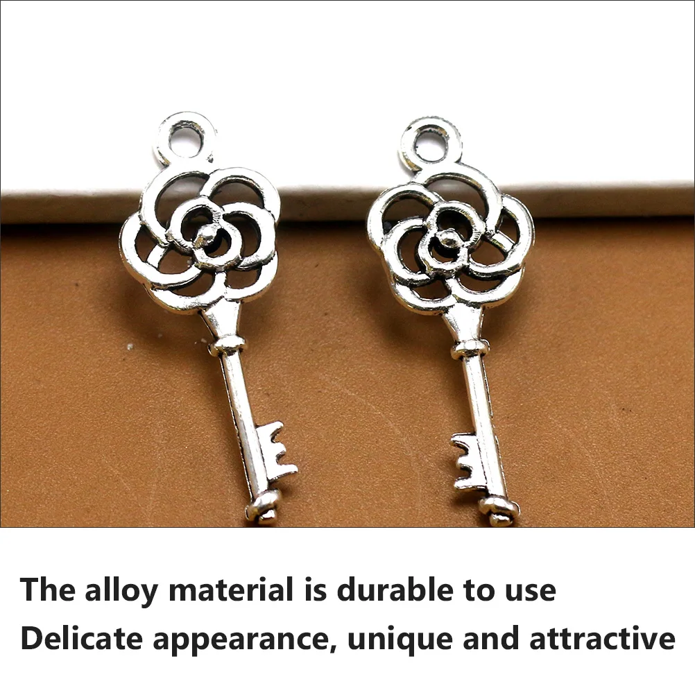 

Key Pendant Silver Necklace Accessories DIY Decoration Alloy Charm Bracelet Decorative
