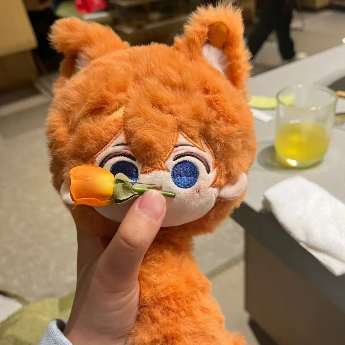 10Cm kluska Anime Genshin Impact Tartaglia śliczne Kawaii ucho ogon pluszowa lalka Dango wisiorek Cosplay brelok zabawki prezent urodzinowy