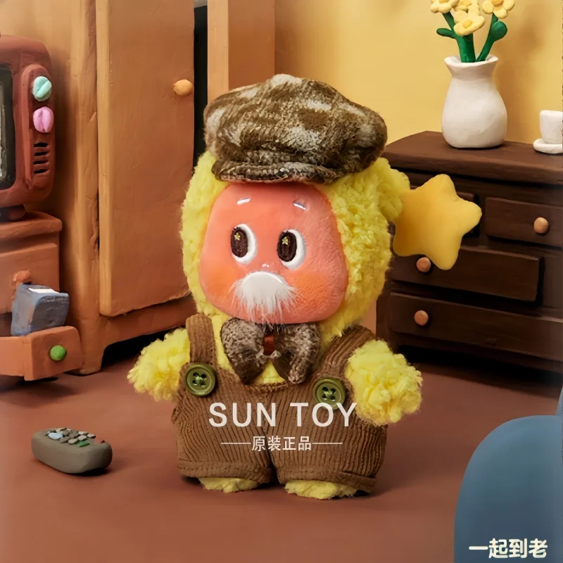 

POPMART The Monsters Starry Heartbeat Series Plush Keychain Yellow Fluffy With Big Bow Heart Dress Bag Pendant For Toy Collector