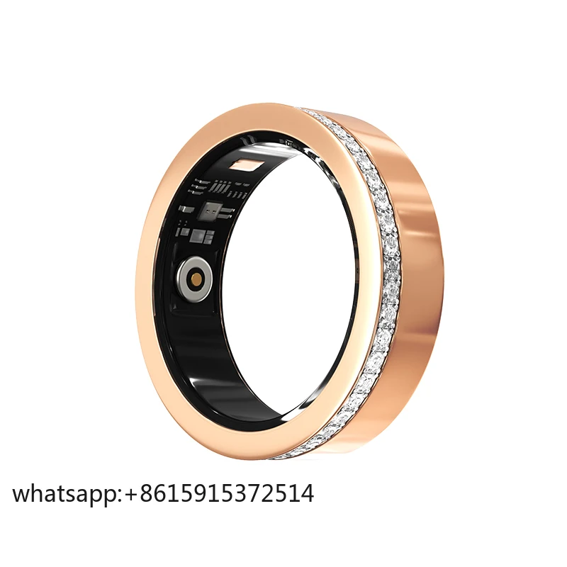

TLCRETE Customizable Smart Ring Diamond Border IP68 Waterproof with Bluetooth and NFC Smart Ring Sleep Tracking Fitness APP Moni
