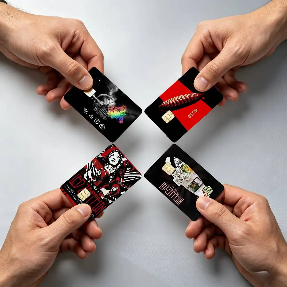 L-Led Z-Zeppelin Great Rock Band 4PCS!Trendy & Cool Business-Style Bank Card Sticker — Suitable for Debit Card Decoration