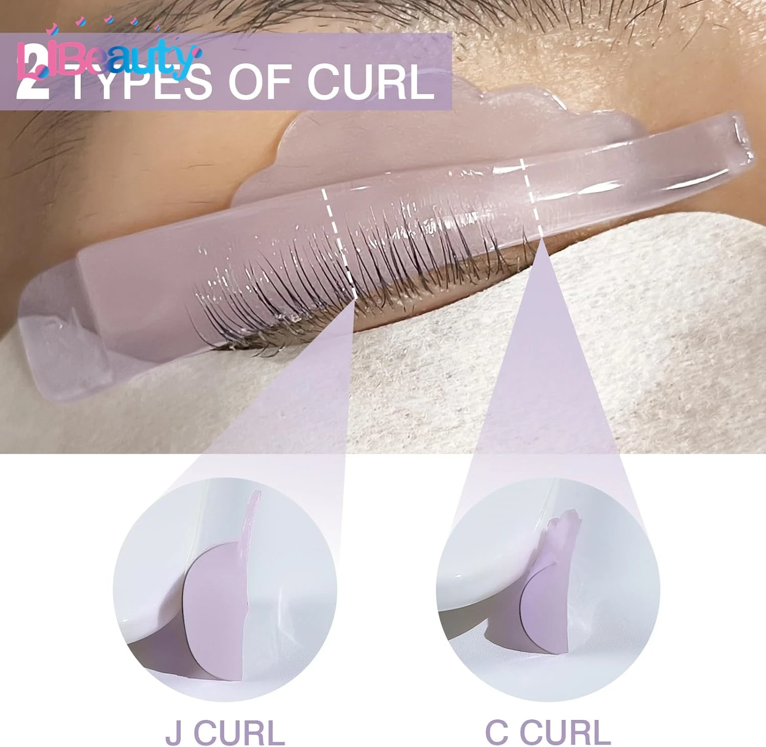 Libeauty 4 pares j & c onda silicone cílios perm almofadas pegajosas hastes escudo levantamento 3d cílios modelador acessórios ferramenta de maquiagem