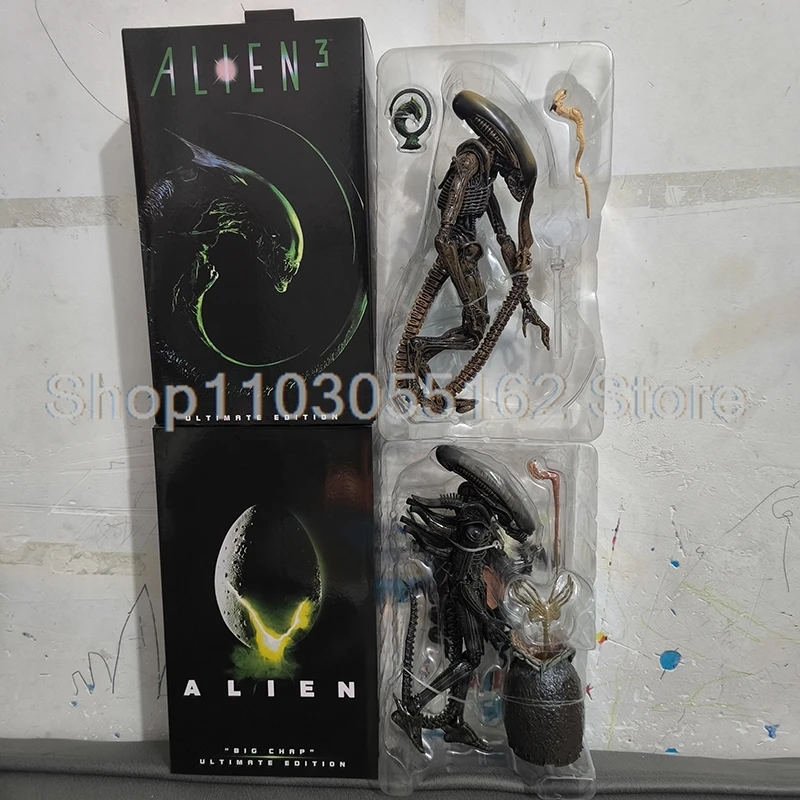 NECA Ultimate Edition Alien 3 Figure Big Chap Alien Predator 40th Anniversary Egg Facehugger Figurine Model Toy Doll Gifts