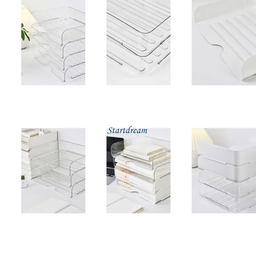 Stackable File Letter Tray Space Saving Multipurpose Desktop Document Organiser K92C