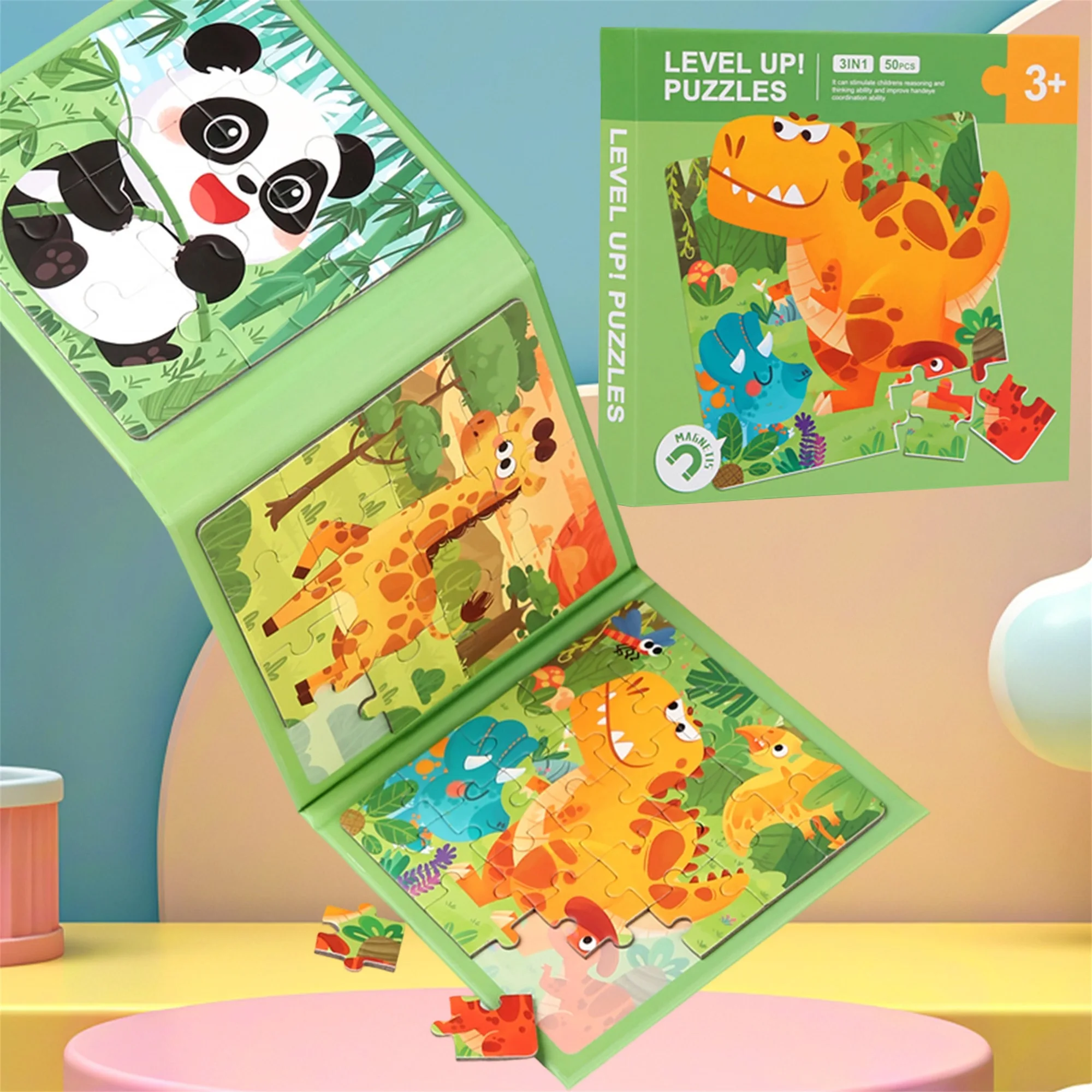 Ensemble de puzzle magnétique interactif avec de adorables motifs d'animaux – Jeu amusant et éducatif pour enfants et adultes – Anniversaire parfait