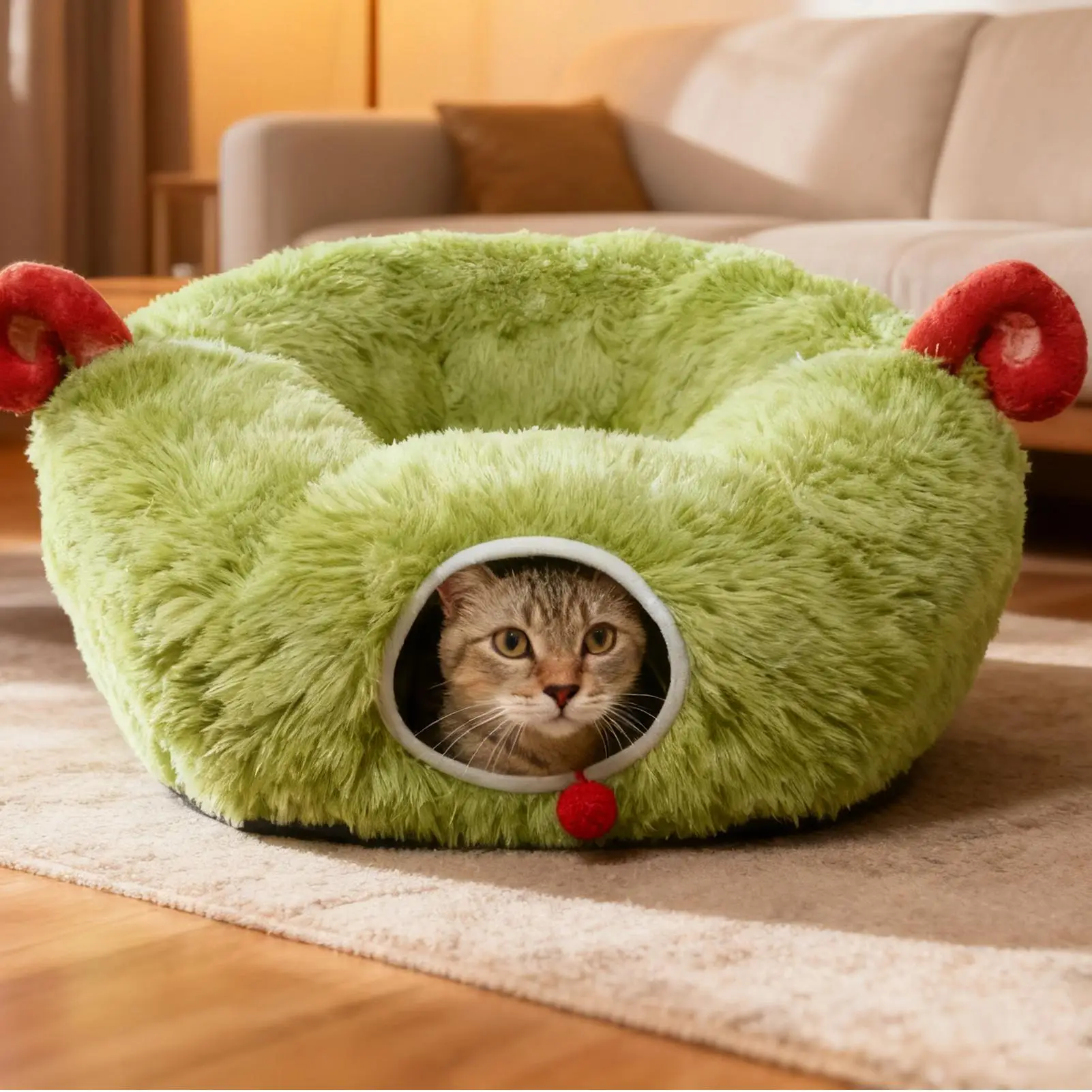 

Кошачий туннель, плюшевый, теплый, мягкий, съемный, теплый, кошачий пончик, кровать, игровой туннель для котенка, щенка, маленькой собаки, кролика, домашнего животного, хорца, шиншиллы