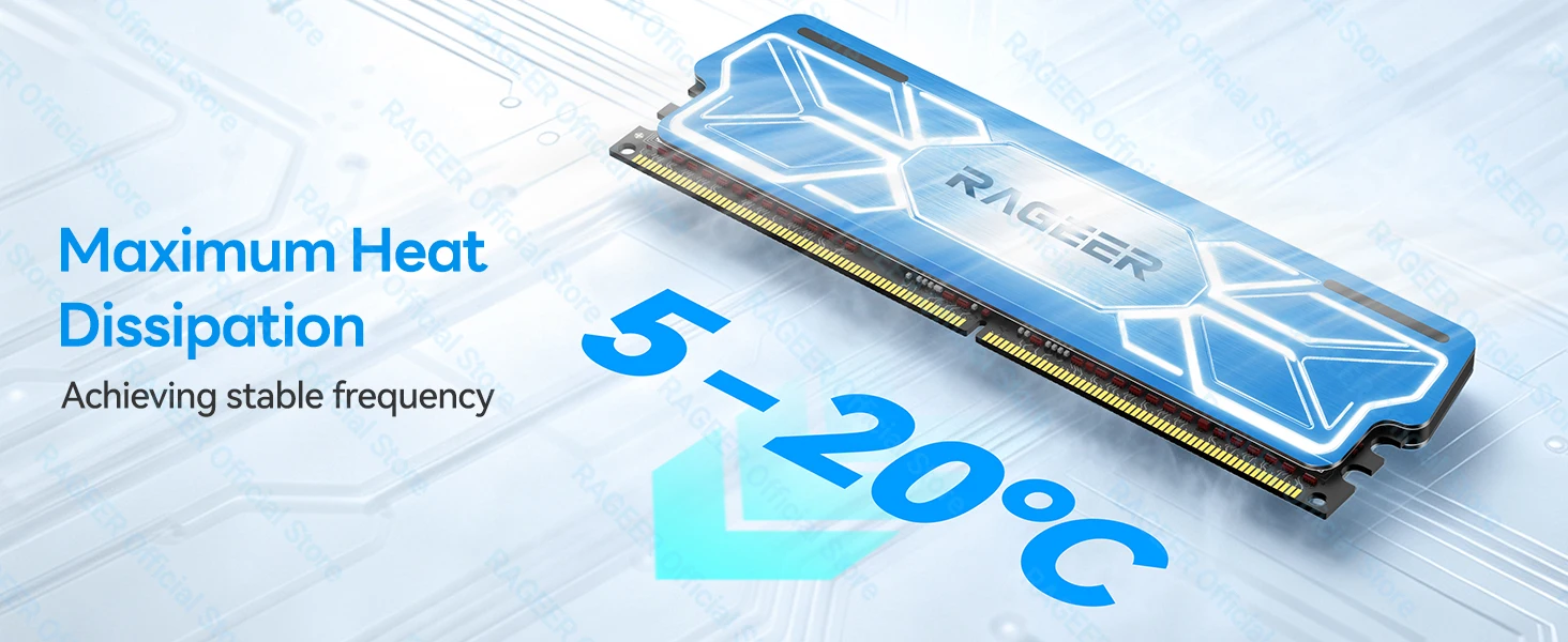 RAGEER Speicher-RAM-Kühler Armor Computer Selbstklebender Speicher-Kühlkörper PC-RAM für DDR2/DDR3/DDR4/DDR5 Ein- und Doppelseitiger RAM – Detail 3
