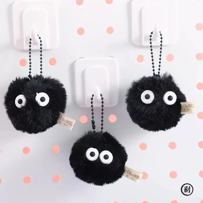 1/2/3/5/10pcs Coal Ball Figurines Keychains Accessories Cute Plush Black Coal Ball Cartoon Bag Pendants image 3