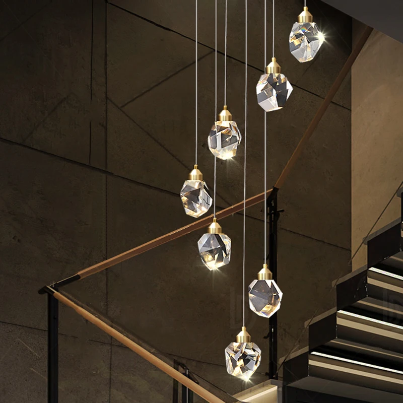 Light Luxury K9 Crystal Small Dhandelier Modern And Minimalist Restaurant Light Bar Counter Bedroom Bedside Long Line Light